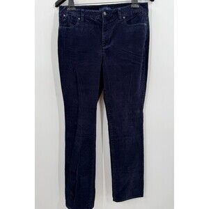 Talbots Corduroy Pants 12 Women's Cotton Stretch Straight Leg Mid-Rise Blue